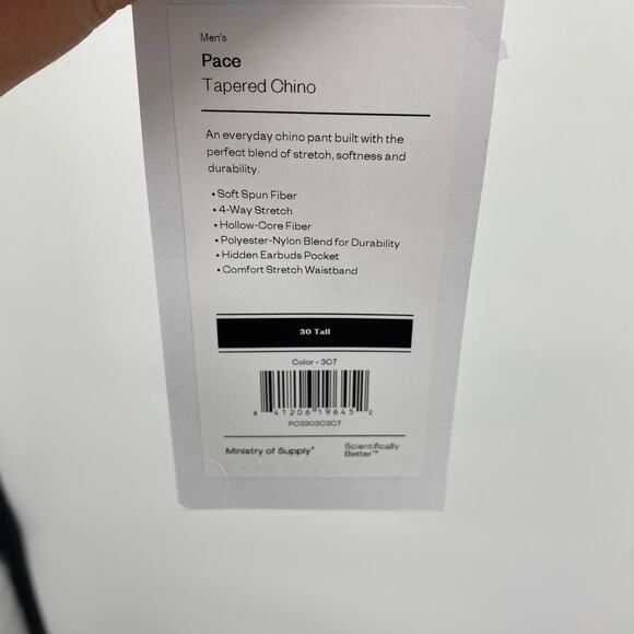 MINISTRY OF SUPPLY Pace Chino Pants 30 x33 Blue Flat Front NWT - Picture 11 of 12